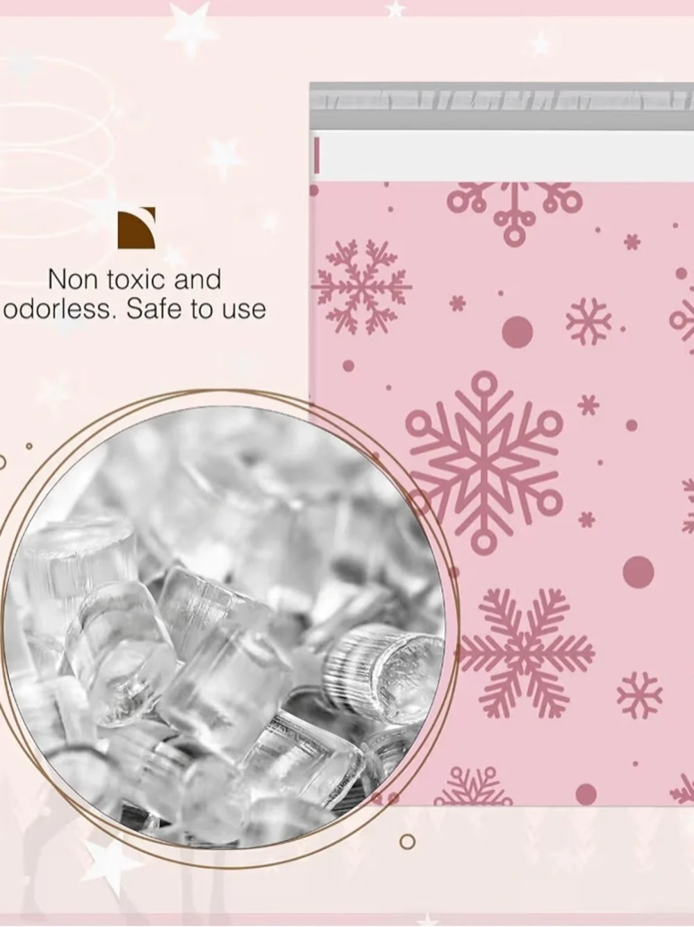 NEW! ❄️10 XXL Pink Snowflake Poly Mailers 14 x 19 inch
